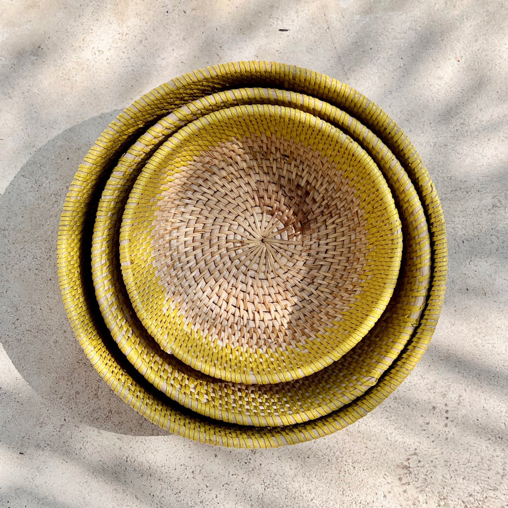 Milu II Rattan-Schale – Handgefertigt, Rund, in drei Größen, Perfekt für kleine Dinge, in verschiedenen Farben