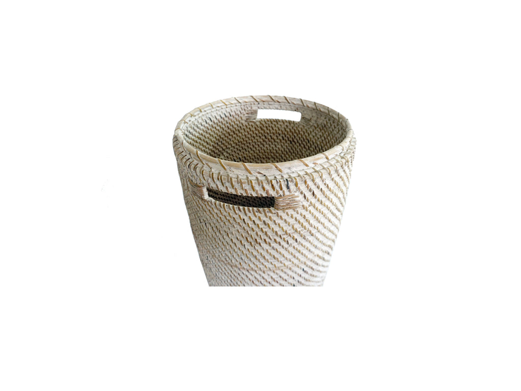 Rattan Wäschekorb Aga - Rattan mit Deckel weiss