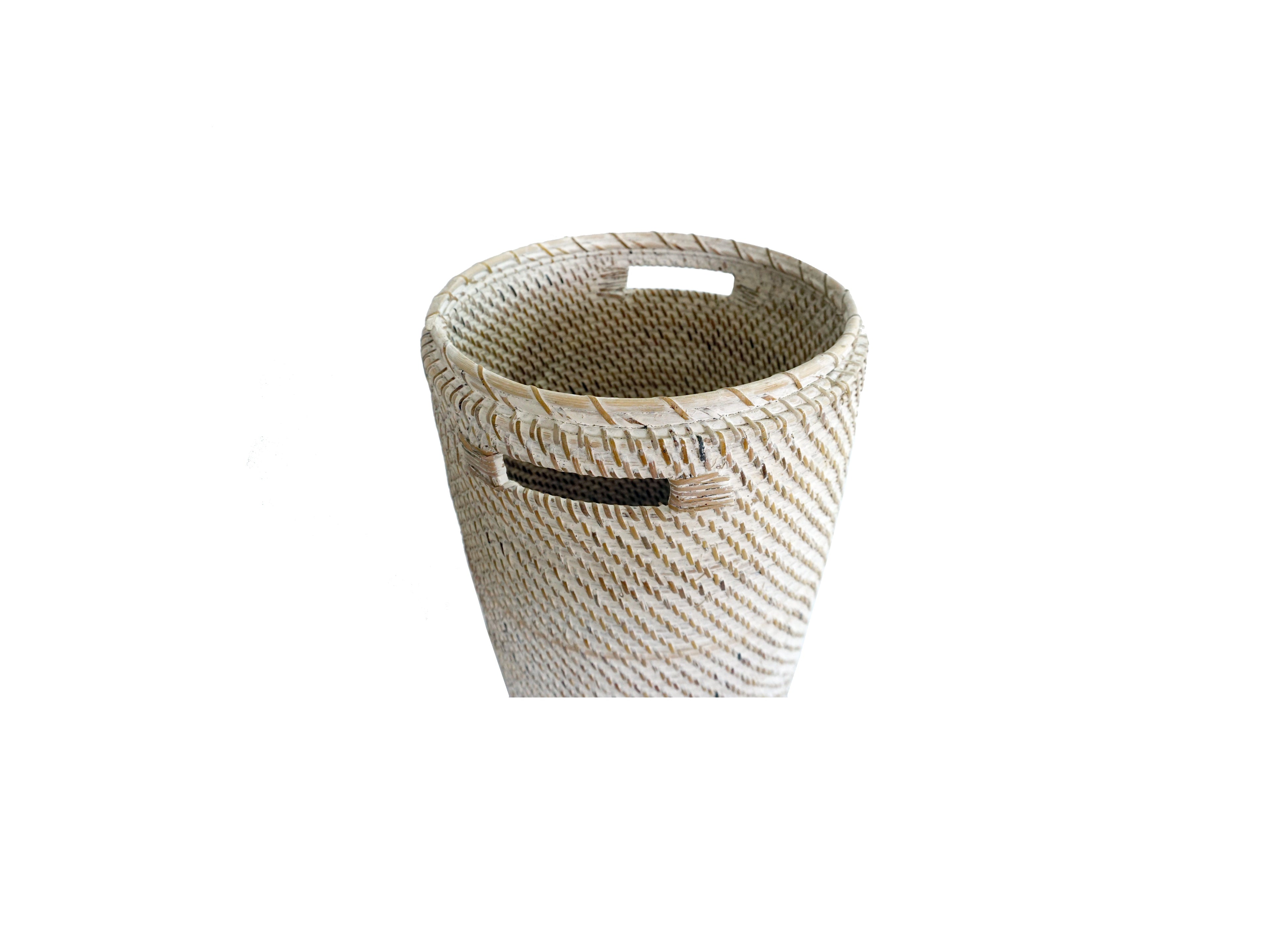 Rattan Wäschekorb Aga - Rattan mit Deckel weiss